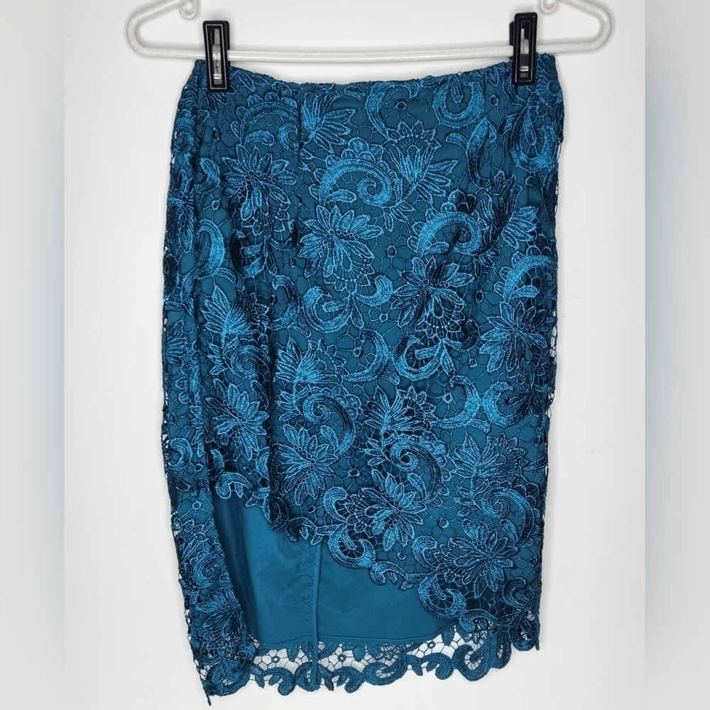 GUESS lace skirt, teal, size 4